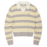[予約販売/9月中旬入庫予定] [WONI着用] CABLE COLLAR PULLOVER - YELLOW