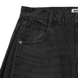 【予約｜10月上旬発送】SIDE DOUBLE-TUCK DENIM PANTS - BLACK