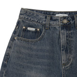 【予約｜10月上旬発送】SEMI-WIDE DENIM PANTS - BLUE