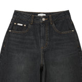 【予約｜10月上旬発送】SEMI-WIDE DENIM PANTS - DARK GRAY