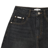 【予約｜10月上旬発送】SEMI-WIDE DENIM PANTS - DARK GRAY