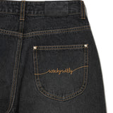 【予約｜10月上旬発送】SEMI-WIDE DENIM PANTS - DARK GRAY