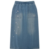 【予約｜10月中旬発送】JERSEY DENIM SKIRT - SET UP - BLUE