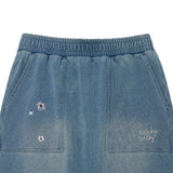 【予約｜10月中旬発送】JERSEY DENIM SKIRT - SET UP - BLUE