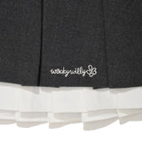 【予約｜10月中旬発送】 MINI PLEATED SKIRT - CHECK/SOLID-GRAY