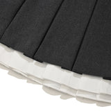 【予約｜10月中旬発送】 MINI PLEATED SKIRT - CHECK/SOLID-GRAY