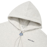 WOMEN'S TYPO LOGO CROP HOODIE ZIP-UP